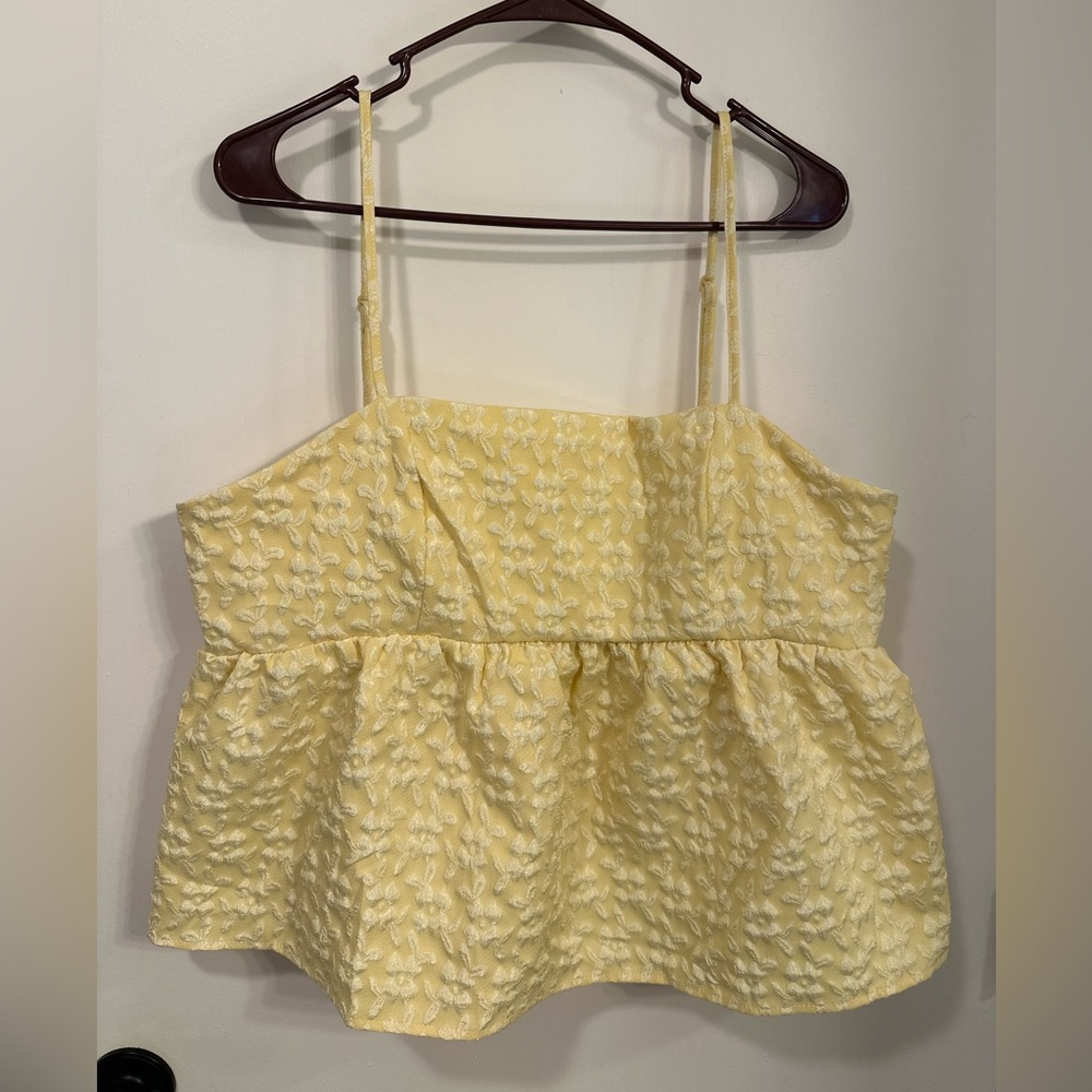 Butter Yellow Textured Women's Top XL